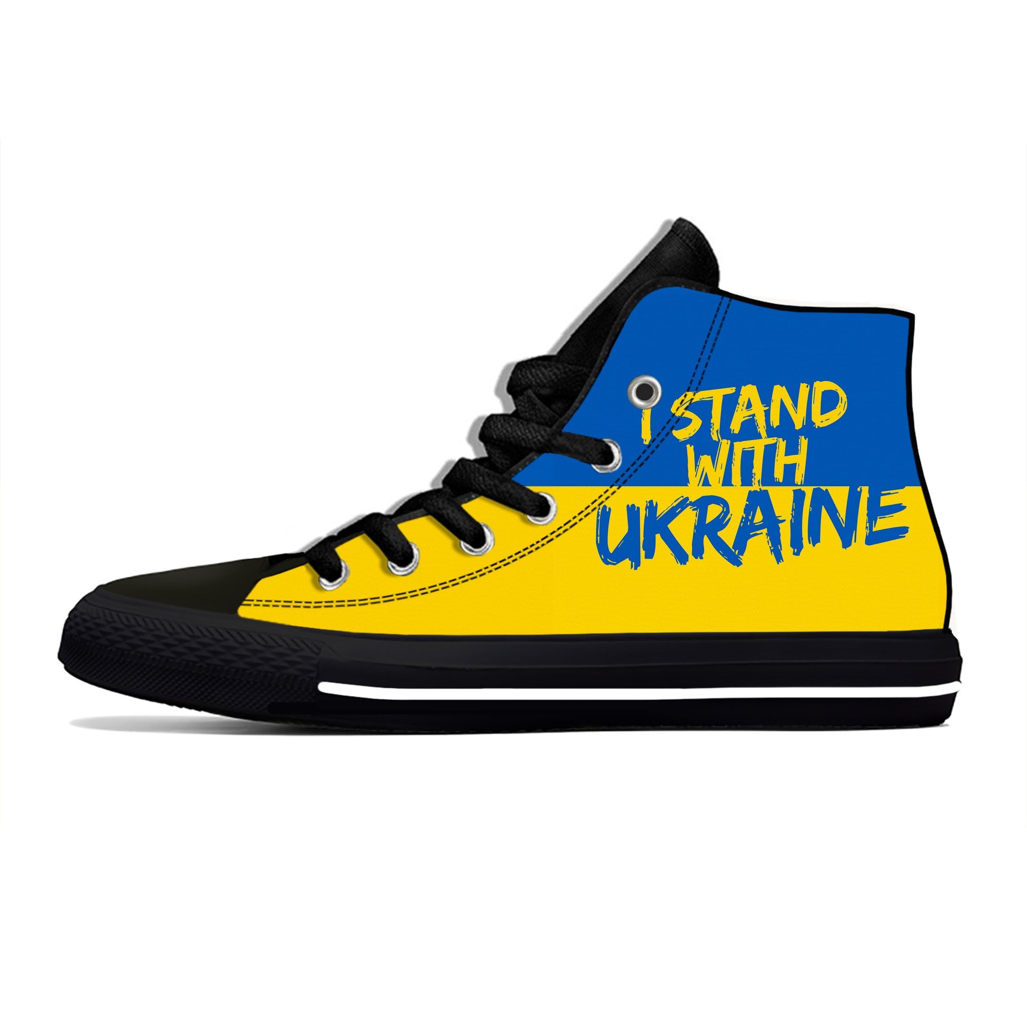 Ukraine Flag High Top Sneakers Need Peace Mens s Teenager Casual Shoes Canvas Running Shoes Breathable Lightweight shoe