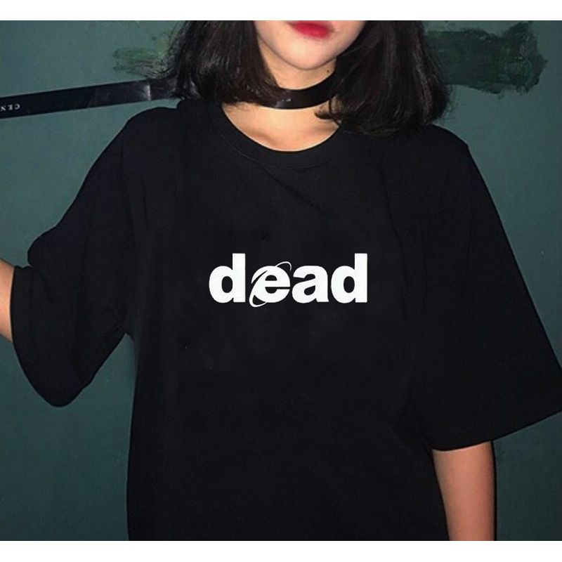 sunfiz YF Nothing Kills You.Like Your Mind Letter Printed  Black Female Tee T-Shirt Casual Funny Dark Harajuku Tee