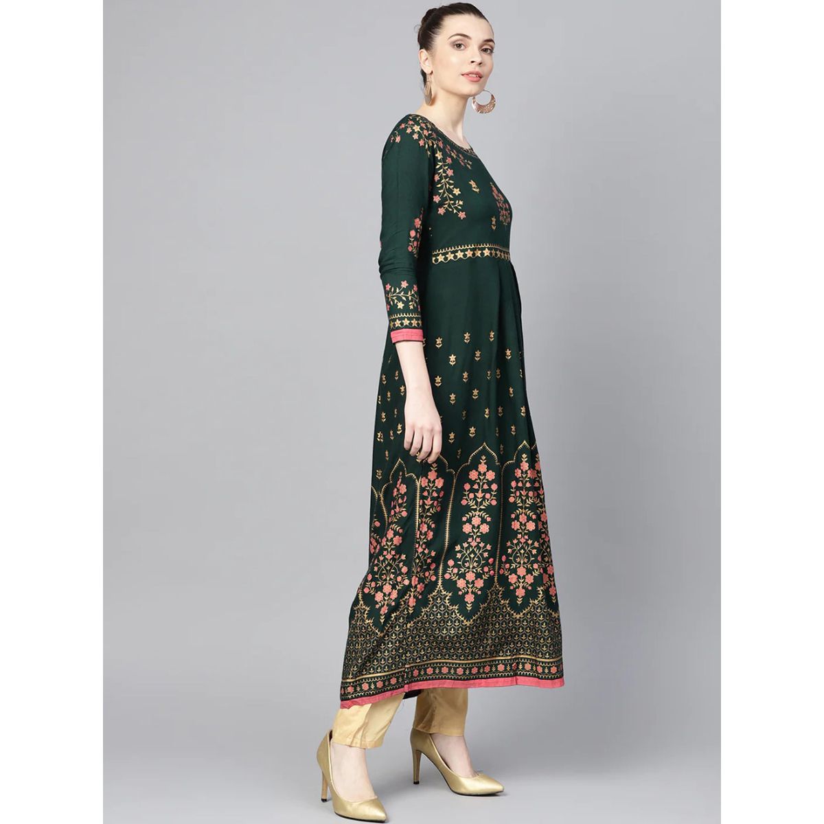 Ready Made Beautiful Designer Ethnic Anarkali High Quality Printed Kurti Dress for Woman-14