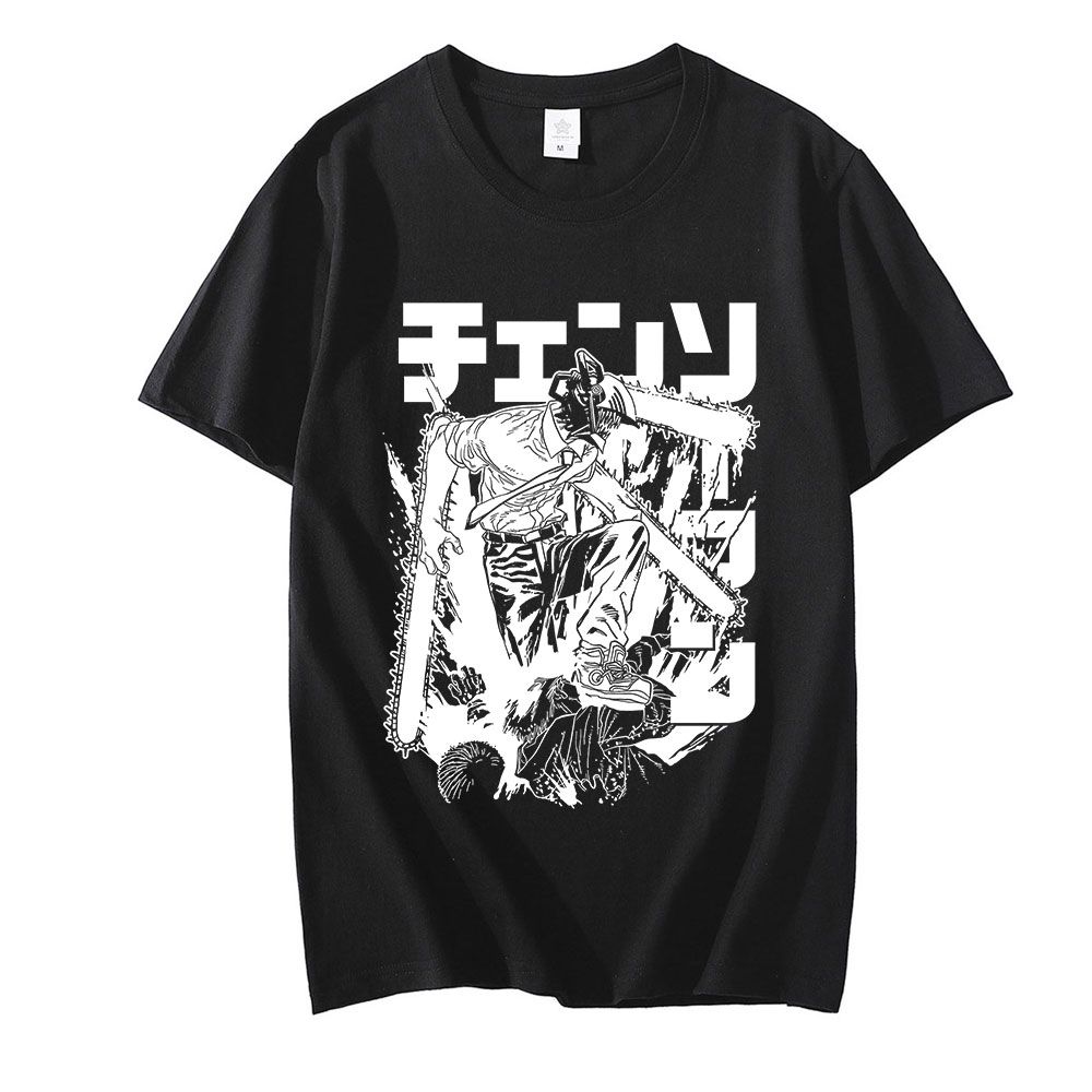 Chainsaw Man Power T Shirt Men Aesthetic Couple Graphic Tees Tops Men Women Oversized Short Sleeve T-shirt Harajuku Kawaii