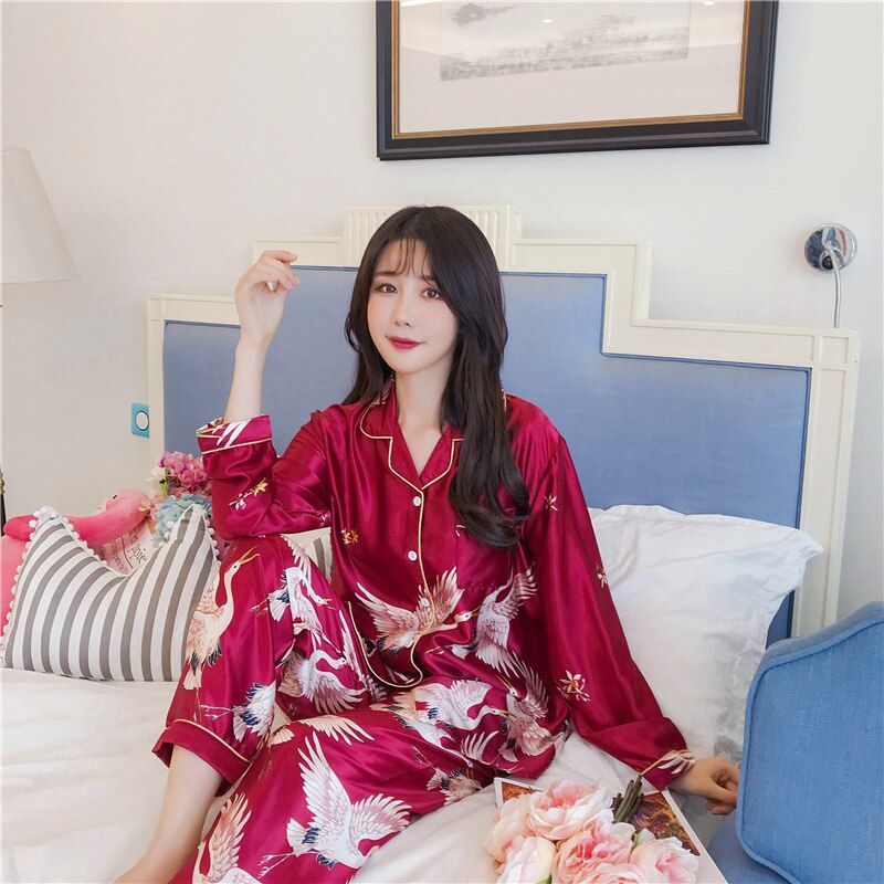 Oversize Womens Shirt Pants Pajamas Sets Sleepwear Home Wear Nightgown Suit Robe Bath Gown Spring Autumn Sleepshirts M-5XL