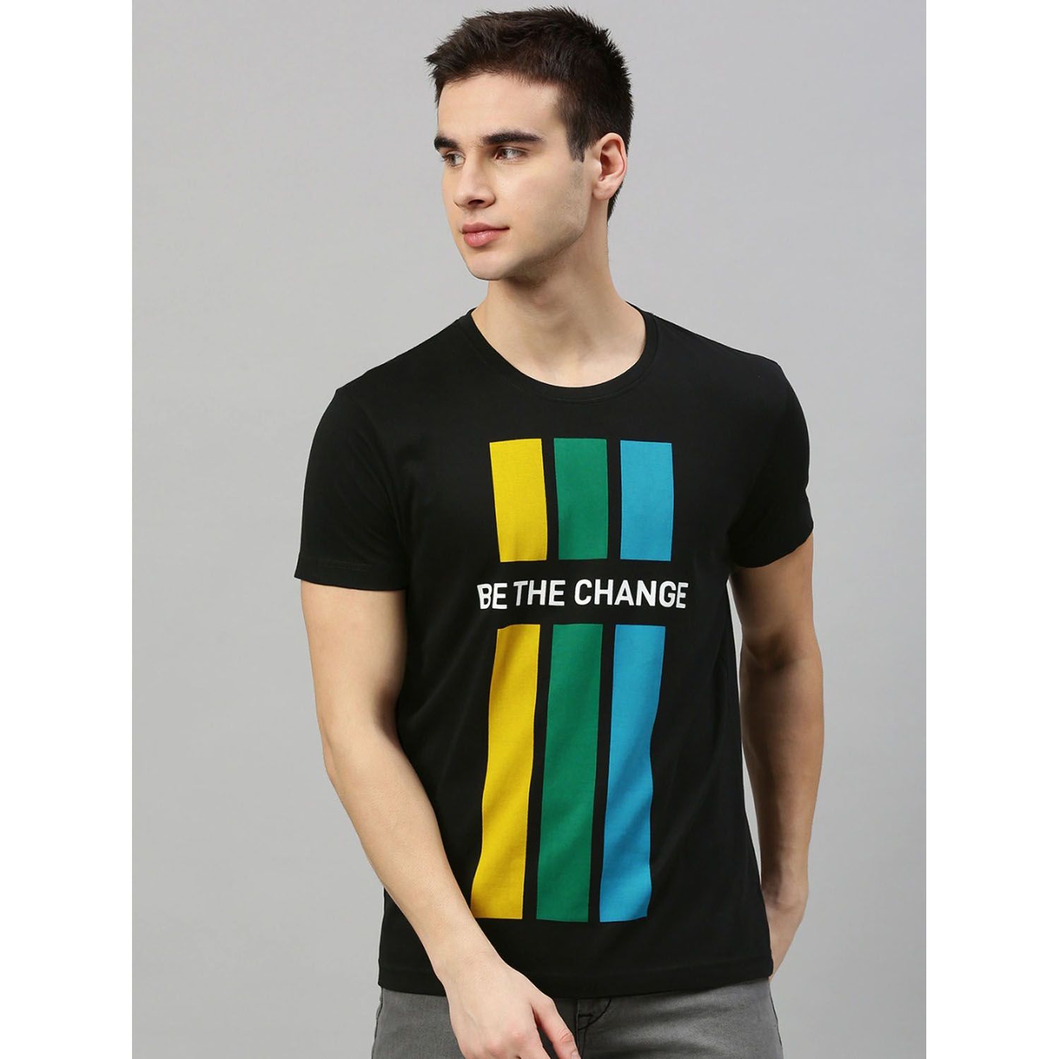 Mens Stylish Design Half Sleeve Cotton Premium T-shirt - 09