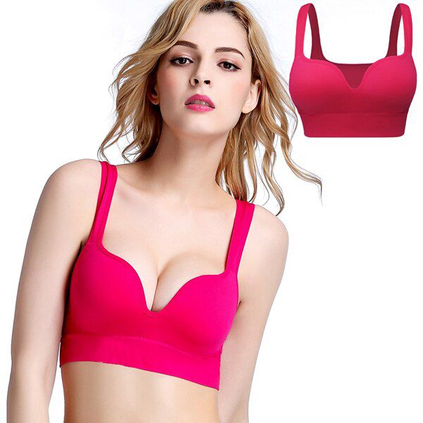 Queenral Comfortable Seamless Bra Women Underwear BH Lingerie Solid Bralete Lady Wire Free Brassiere Breathable Intimates Female