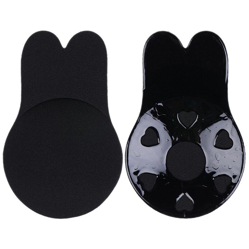 A Pair Women Silicone Sticky Bra Strapless Push Up Seamless Invisible Bra  Underwear Self-Adhesive Bras Rabbit Ears Bra Pads