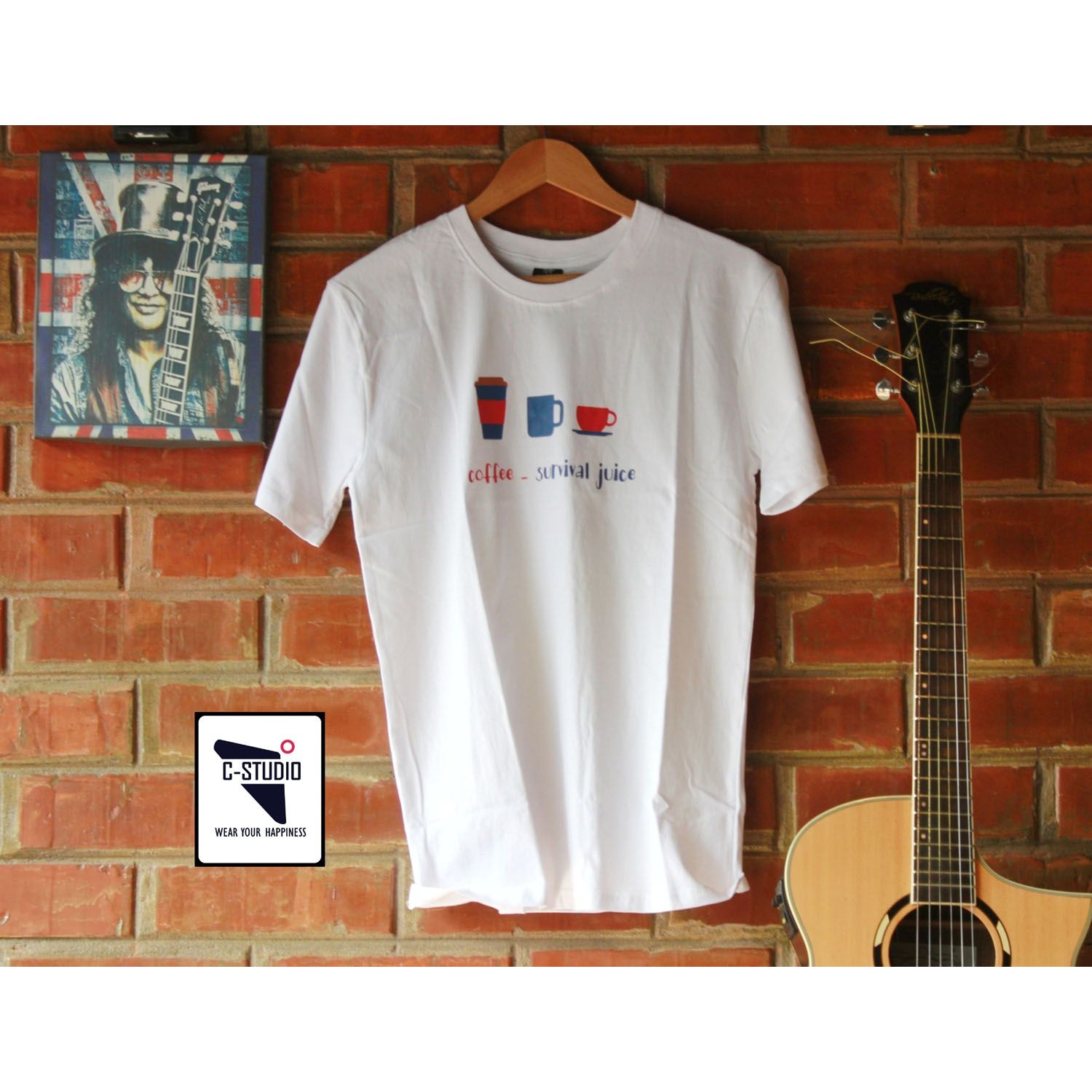 Printed  Cotton T-shirt For Men - WHITE