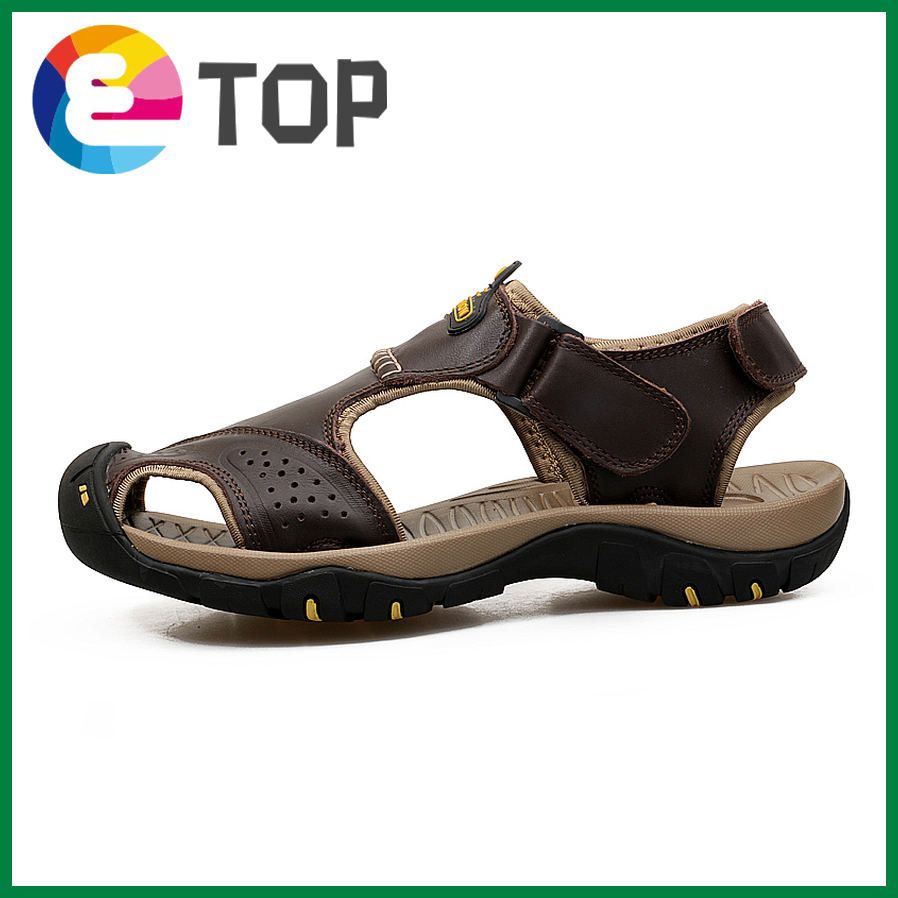 Summer Men Sandals Fashion Men Leather Sandals Luxury Male Outdoor Sandals Summer Beach Leather Shoes