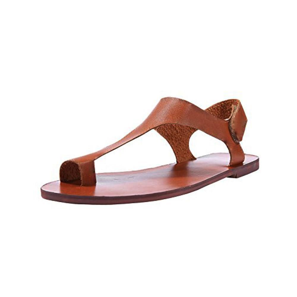 Trendy Shoes Plus Size Women Summer Casual Ankle Strap Roman Flat Clip Toe Shoes Flat Sandals Female - intl