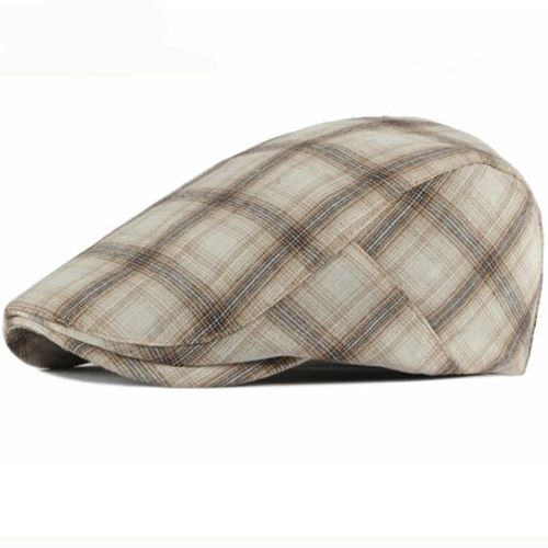 HT2649 Beret Cap Spring Summer Men Women Hat Vintage Plaid Artist Painter Adjustable Ivy Gastby Newsboy Flat Cap Berets