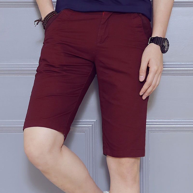 Summer Shorts Fashion Five-point Pants Men's  Casual Pants Pure Cotton Solid Color Business Korean Version of Slim
