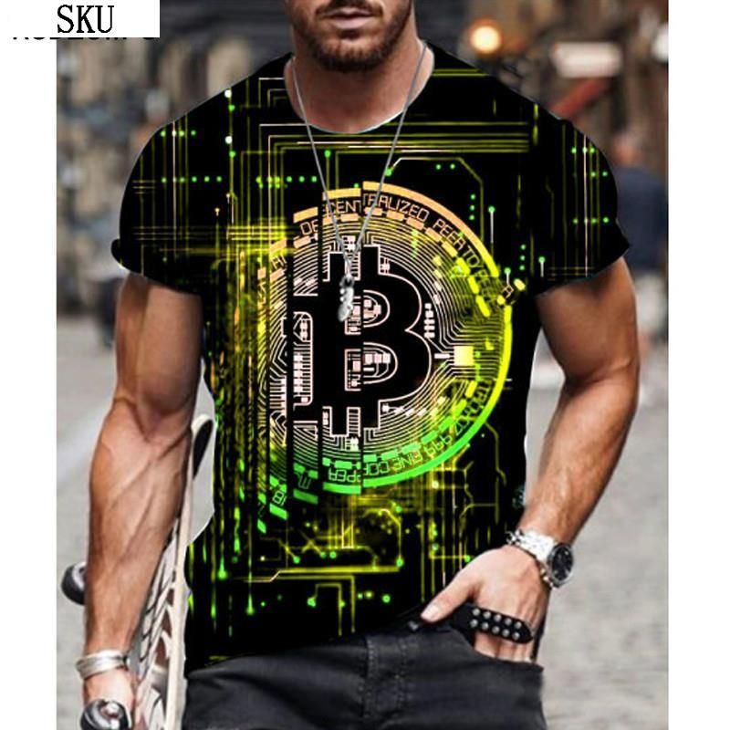 Fashion Bit Graphic 3D Pringting Men's T Shirt Summer Streetwear Round Neck Short Sleeve Casual Loose Tops Tee Men Clothing