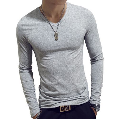 V Neck Mens T Shirts Plain Long Sleeve T Shirt Men Slim Fit Undershirt Armor Summer Casual Tee Tops Underwear Tshirt We Black