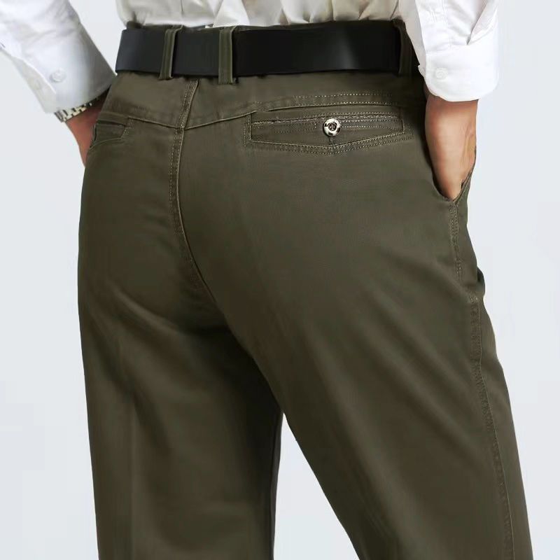 Spring Summer Men's Pants Vintage Suit Pants Male Thin / Thick Cotton Straight Formal Casual Cotton Business Trouser for Men