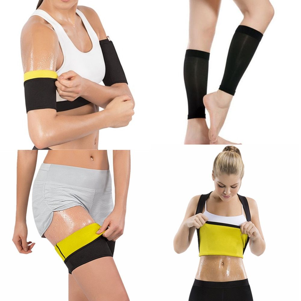 Women Shapers Sweat Sauna Slimming shirt Body Shaper Arms Sleeves Leg Sleeves Thigh Trainer Calf Shapewear Weight Loss Suits