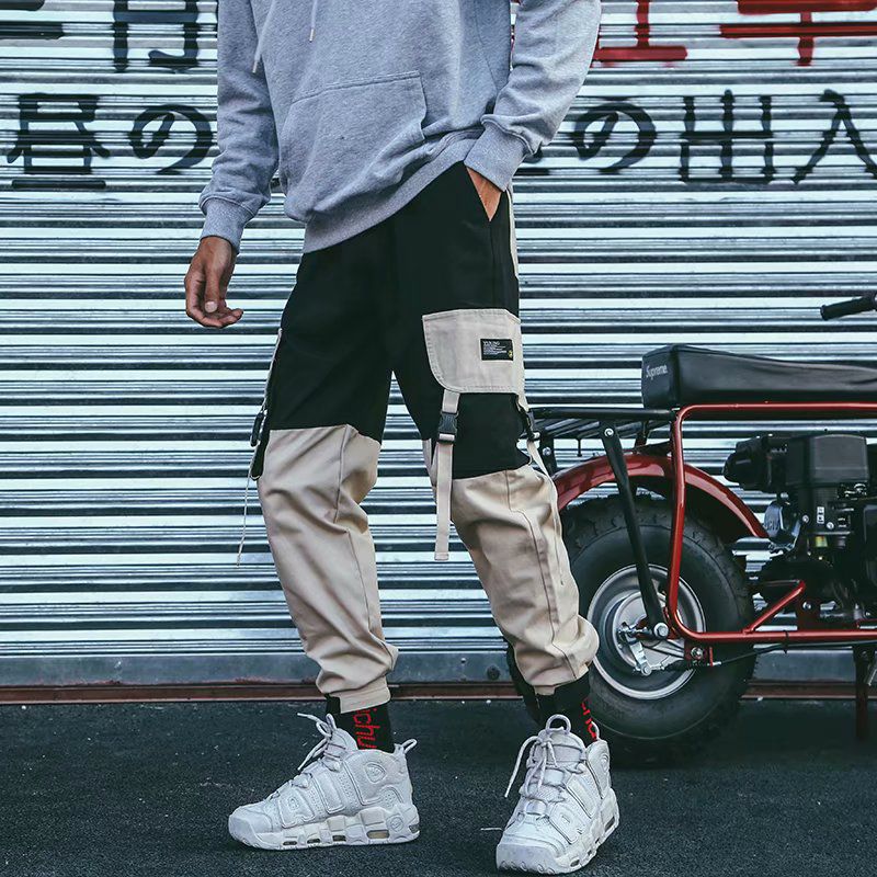 Men's Leisure pants Hop Loose Wide Leg Pants Fashion Decal letter Men Long pants Jogging sports Tide pants Size S-3XL