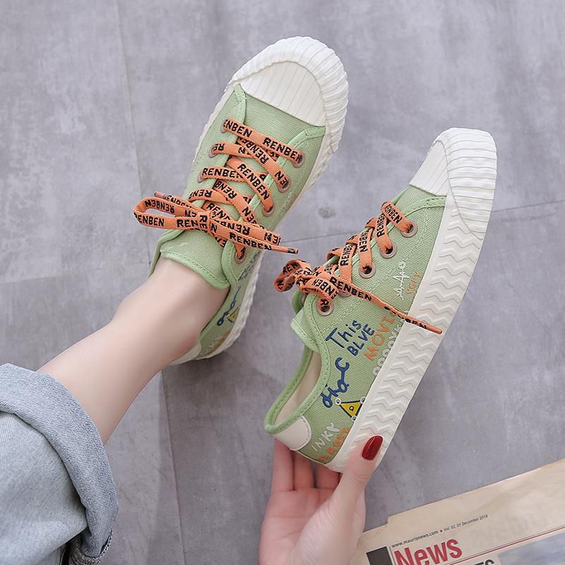 Canvas Shoes Women Fashion Sneakers Women Sport Shoes Women Korean Casual Style Platform Shoes Flat Shoes