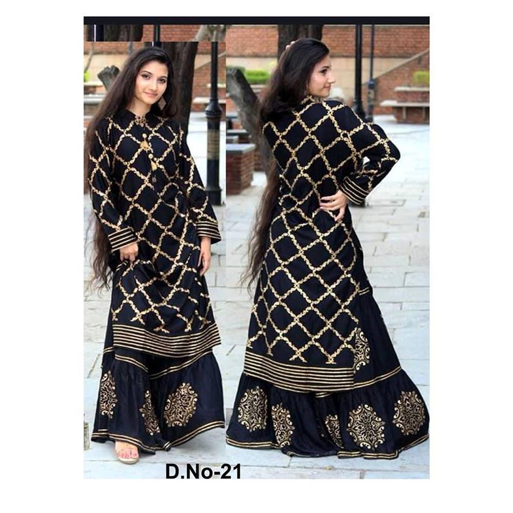 Unstitched Black Cotton Salwar Kameez for Women