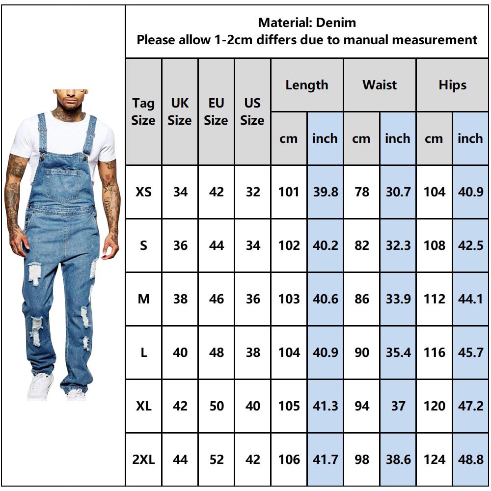New Fashion Men's Jeans Overalls High Street Straight Denim Jumpsuits Hip Hop Men Cargo Bib Pants Cowboy Male Jean Dungarees