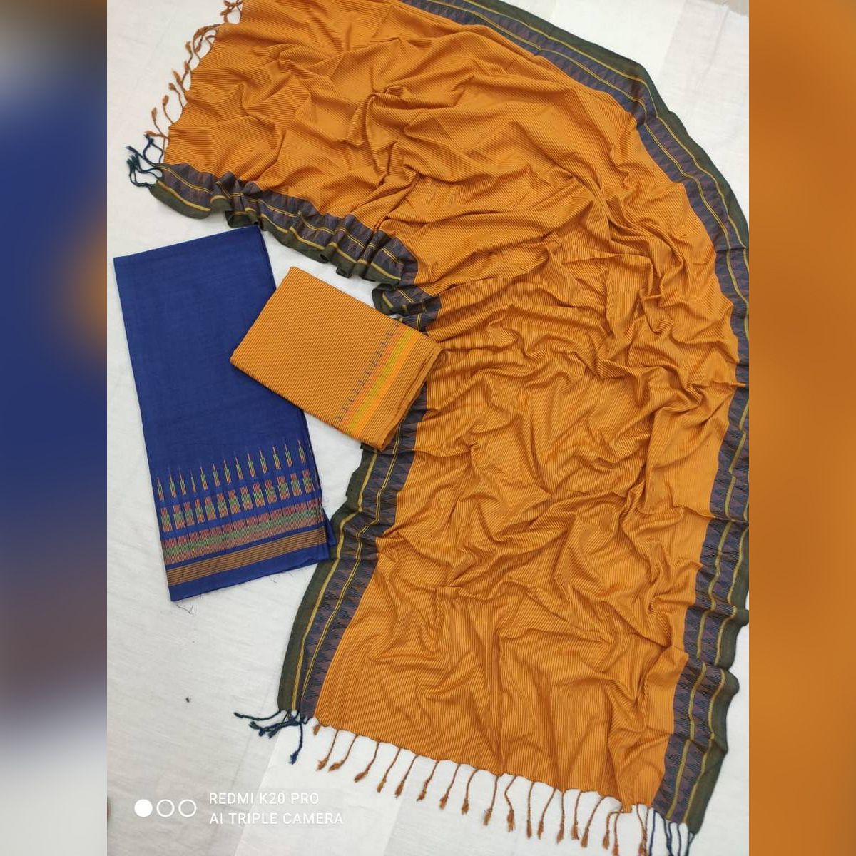 ঈদ কালেকশন ভিপ স্পেশাল মনিপুরী তাঁত সুতির আনস্টিচড থ্রি পিস (3 পিস)
