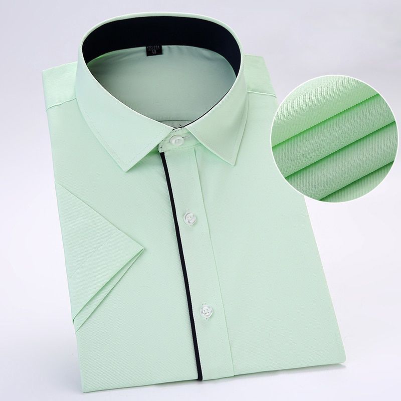 Summer short sleeve  Male Shirts  twill  pocketlessbusiness men social dress shirts slim fit soft comfortable