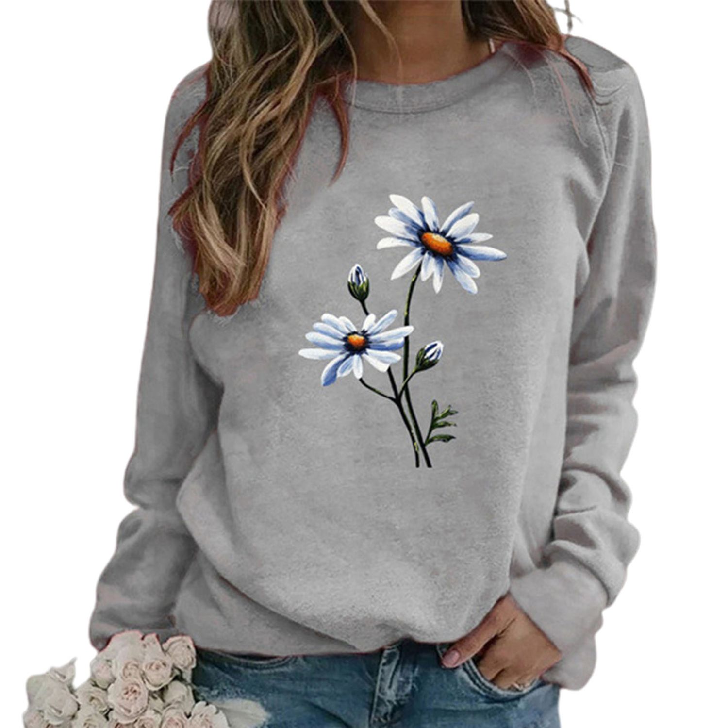 Women T-shirt Solid Color Loose All Match Blouse