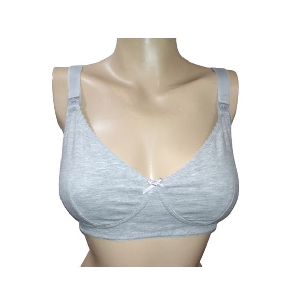 Women Cotton Bras Grey Melange Non foam Non stick
