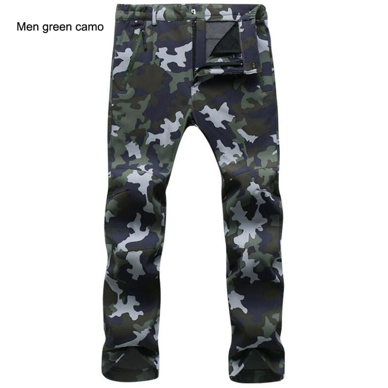 Winter Pants Men Outwear Soft Shell Fleece Thermal Trousers Mens Casual Autumn Thick Stretch Waterproof Military Tactical Pants