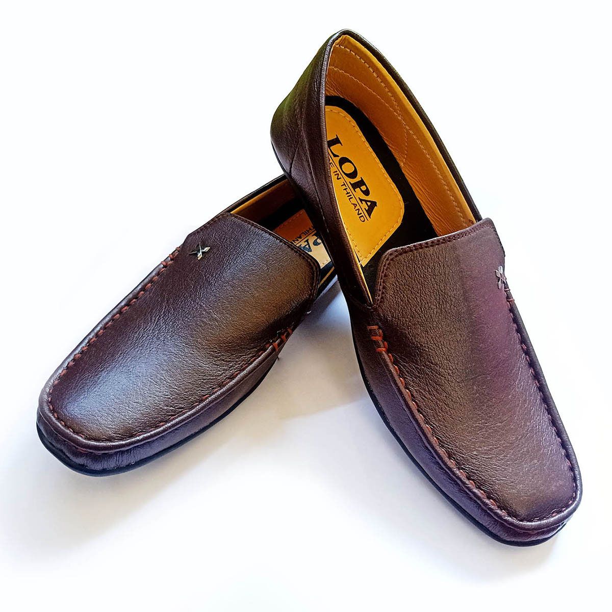Chocolate Leather Loafers for Men