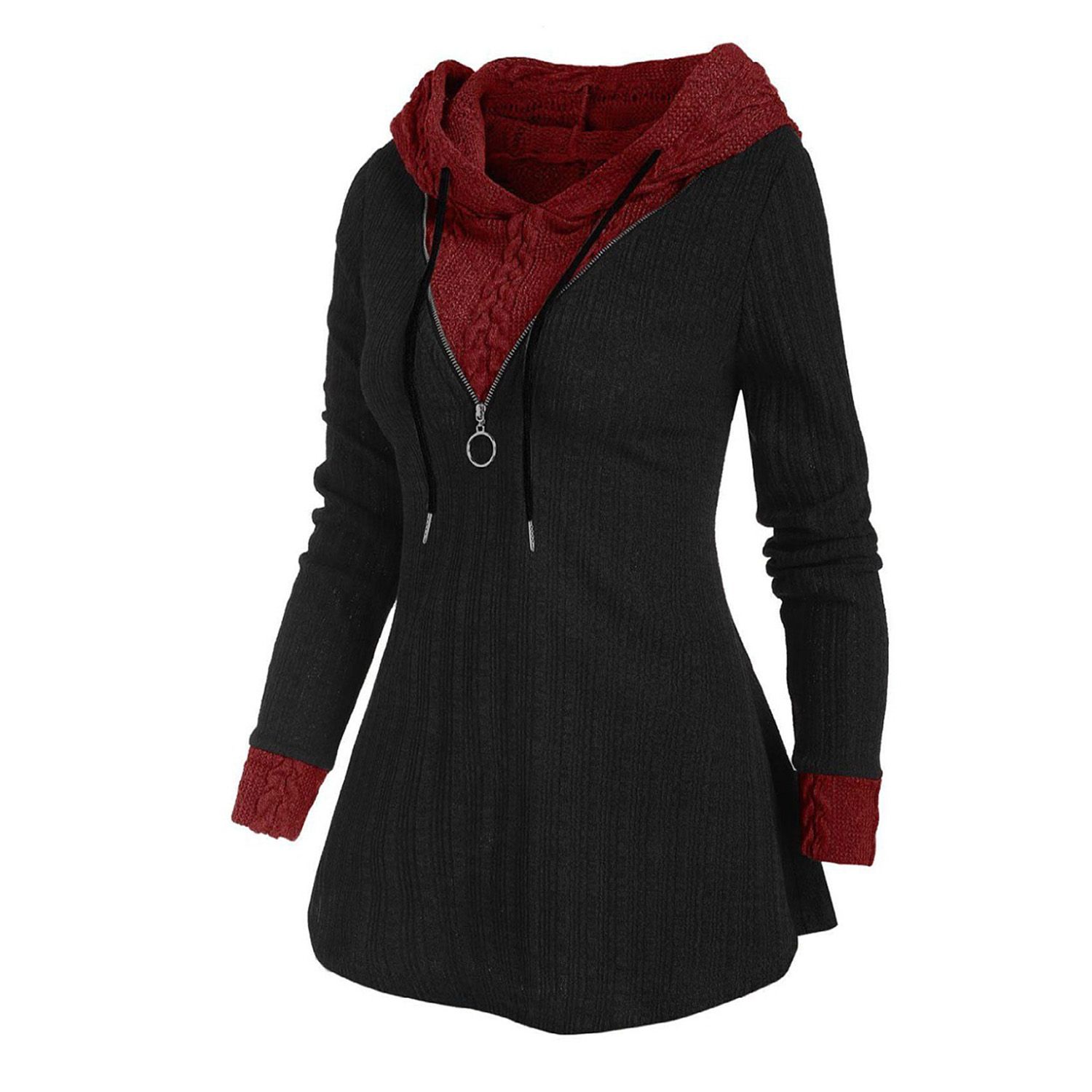 Women Hoodie Windproof Women Casual Hooded Coat Winter Garment