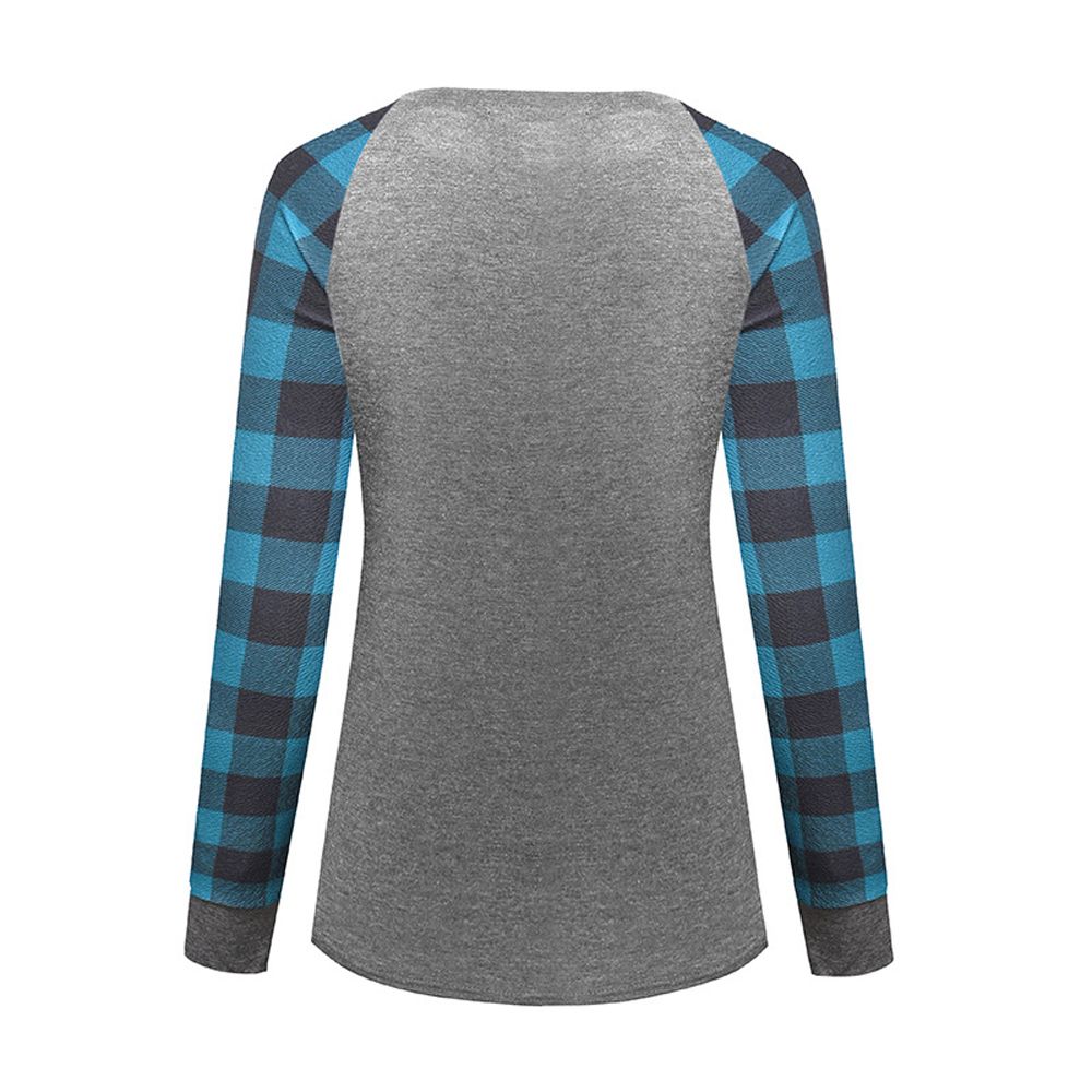 New Women Casual Long Sleeve Snowman Print Christmas Top Crewneck Pullover Shirt Striped Color-block Blo