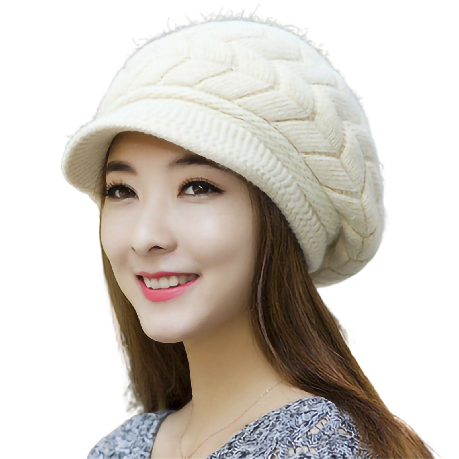 Women Hat Solid Color Pure Color Knitting Hat