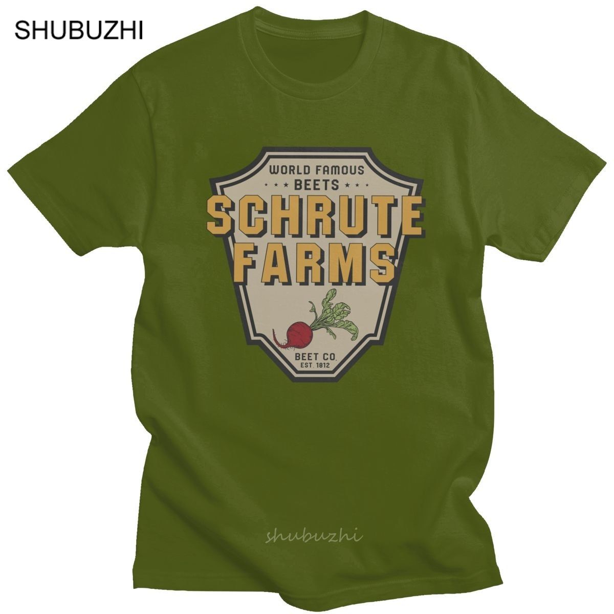 Vintage Male Dwight Schrute Farms T Shirt Short Sleeve Cotton Tshirt Classic Casual TOffice TV Show USA Tee Slim Fit Clothing