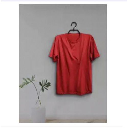 Cotton Red colour short sleeve t-shirt for men