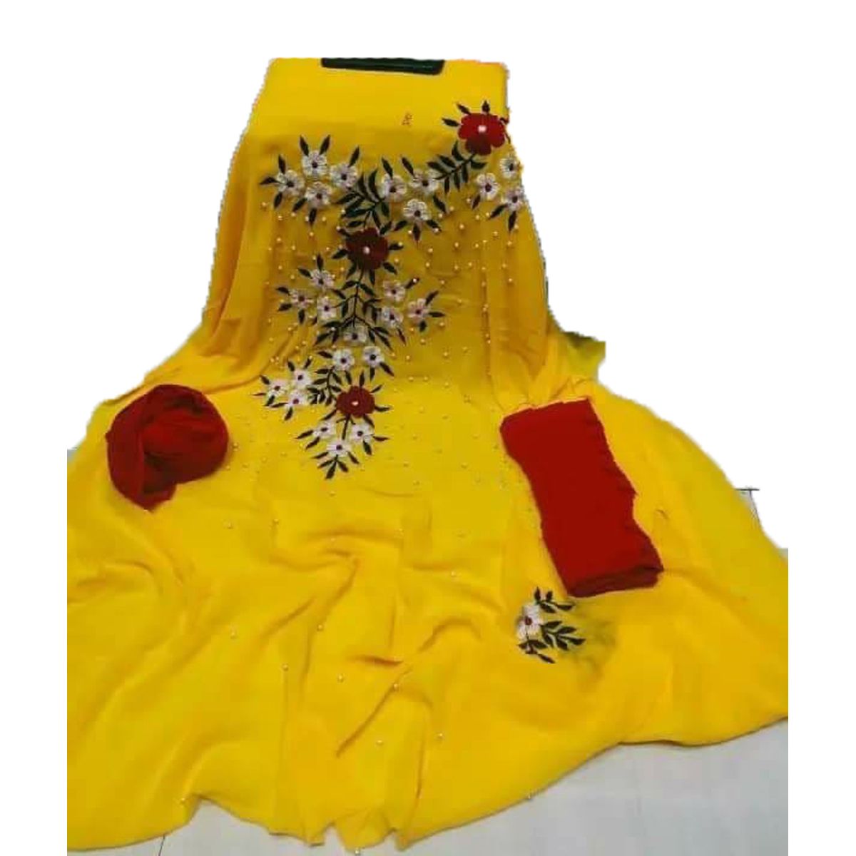 Unstitched  Jorjet/Georgette Embroidery Work Salwar Kameez For Women {3 Piece}