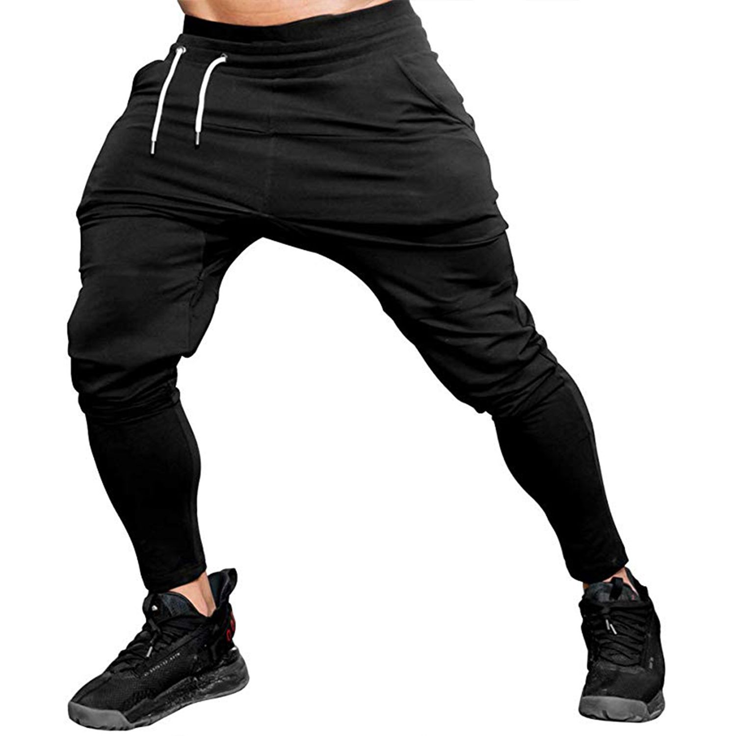 Slim-Fit Sweatpants / Joggers for Man - Deep Black - BW-5062