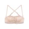 Women y Solid Color Le Padded Wireless Front String Tube Top Bra Brassiere