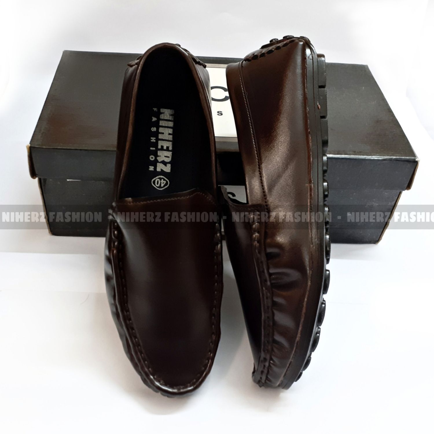 Pull On Loffer Tan Apron Toe Premium Penny Loafer Men's Made To Order Shoes (Socks Free). - Shoe - Shoe