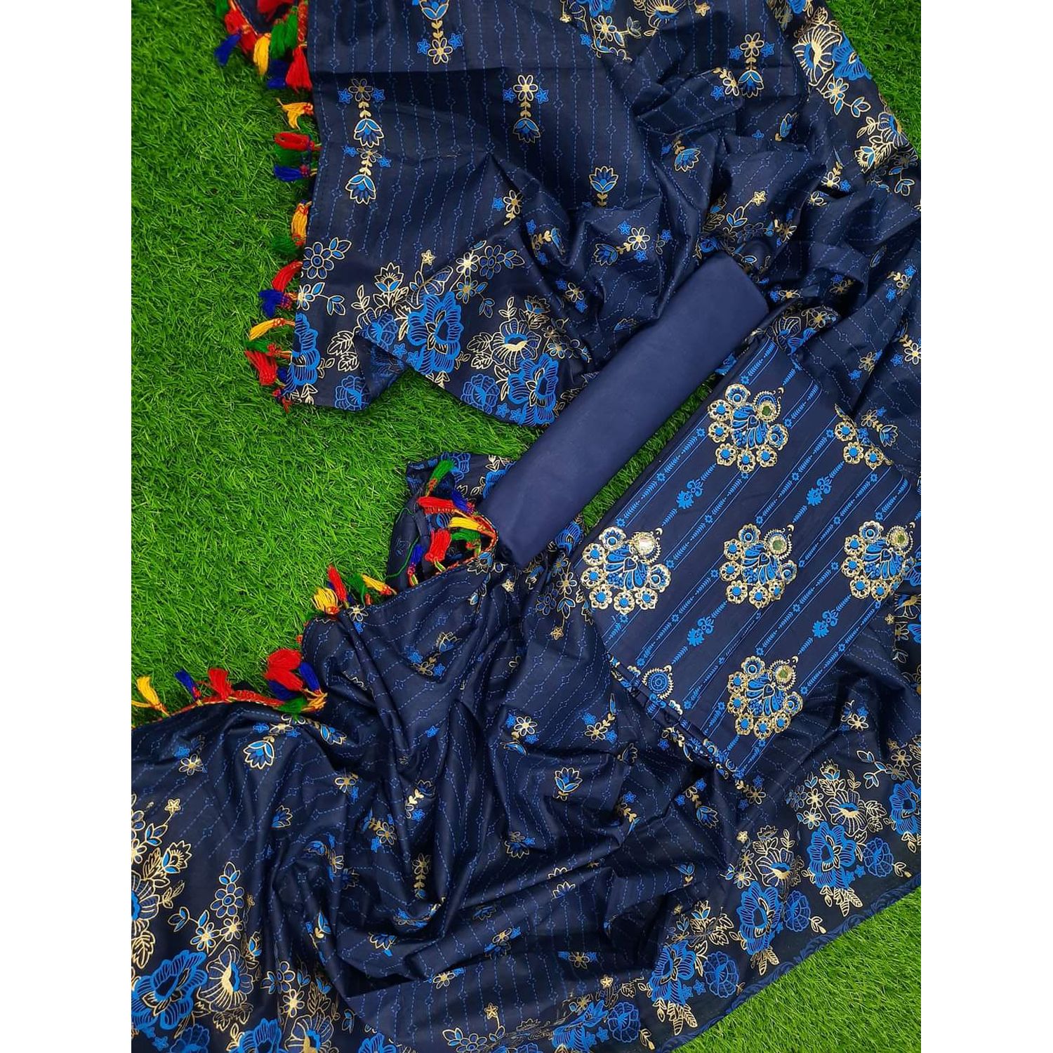 New Unstitched Dilli Boutique Skin Print Three Piece Salwar Kamiz For Women (3 Piece) - Dress For Girls - 3 Pice Dress - Three Piece