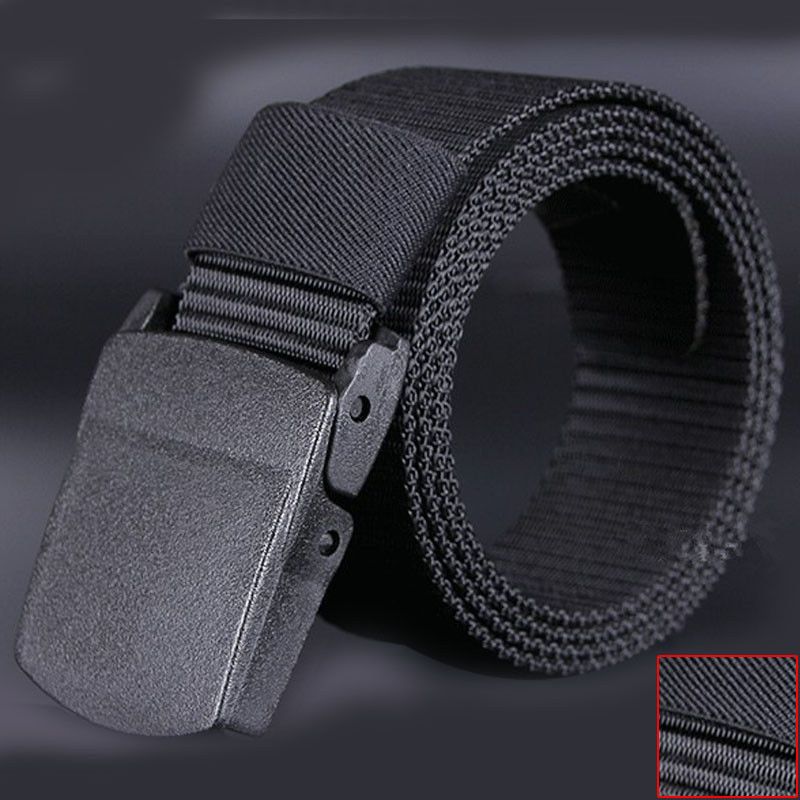 Fashion Mens Sports Casual Belts Plastic Automatic Buckle Canvas Belts Waistband