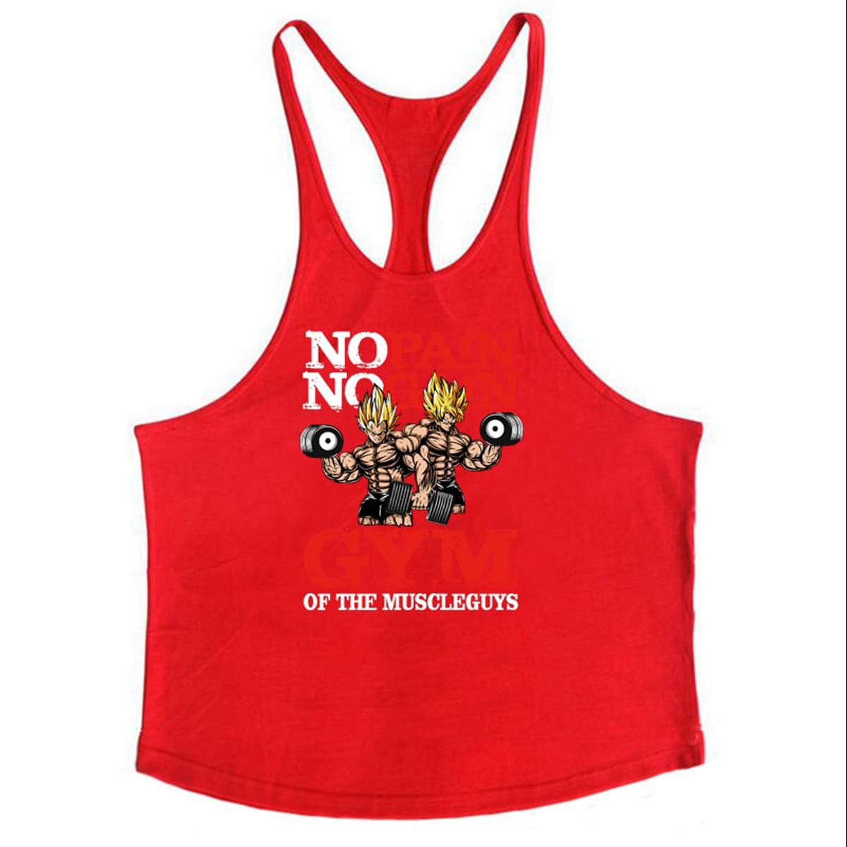 Bodybuilding Stringer TaTops Men Anime funny summer Clothing No Pain No Gain vest Fitness clothing Cotton gym singlets