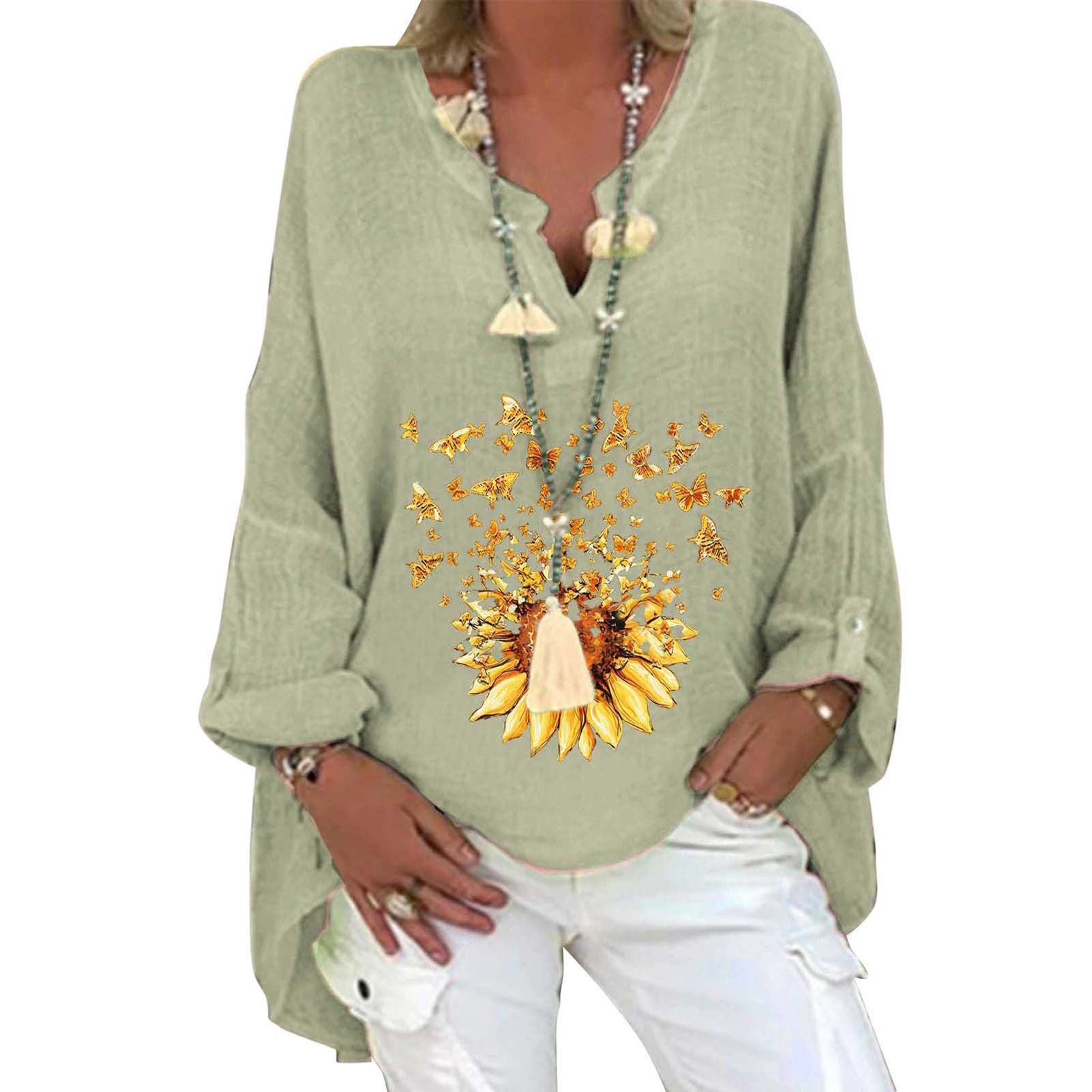 Shirt Printed Floral Print Long Blouse