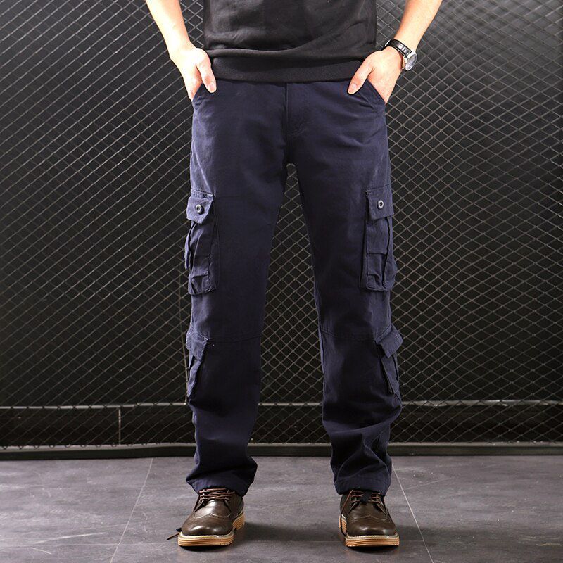 Camouflag Cargo Pants Men   Work Overalls Straight Tactical Pants Multi-Pocket Baggy Casual Cotton Slacks Trousers