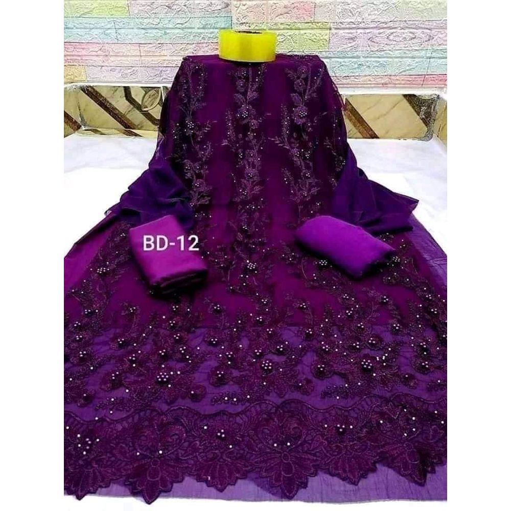 Indian Georgette/Jorjet  Embroidery Work Salwar Kameez For Women - 4 Piece