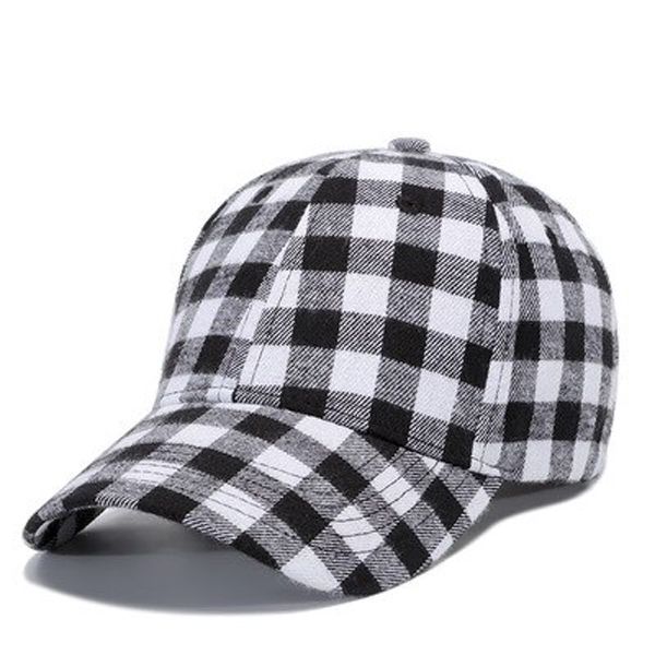 Fashion Red Plaid Men's Baseball Cap Bones Cap male Gorras Hombre Cotton Hat Casquette Casual Women's baseball Cap