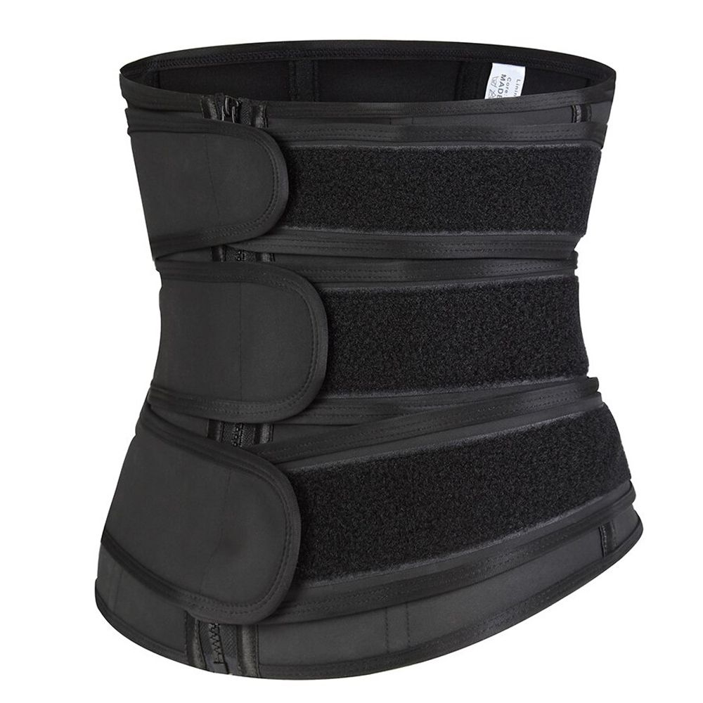 100% Latex Waist Trainer 3 Belt Three Strap Triple Xs Plus Size Girdle Waisttrainer Corset Faja With Zipper Body Shaper Wome