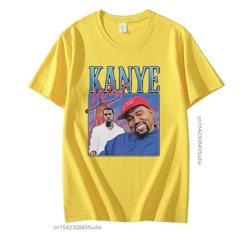 Hop T-Shirt Kanye West 90s Vintage Graphics Tee Shirt for Men Oversize Cotton Tshirt Streetwear Men