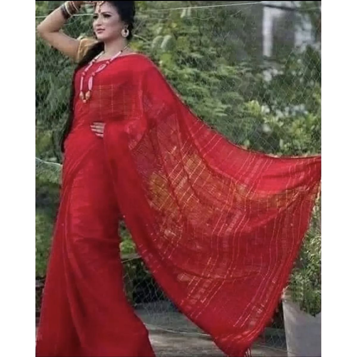 Jom Saree Magenta colour Saree Same as picture Saari for woman Sari collection Saree for woman Tangail saree Shari for woman Saari for girl Saari for woman,Tangail Tat Shilpo (TAN)