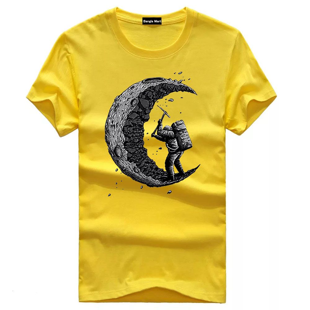 Yellow Cotton T-Shirt For Men - T Shirt For Man