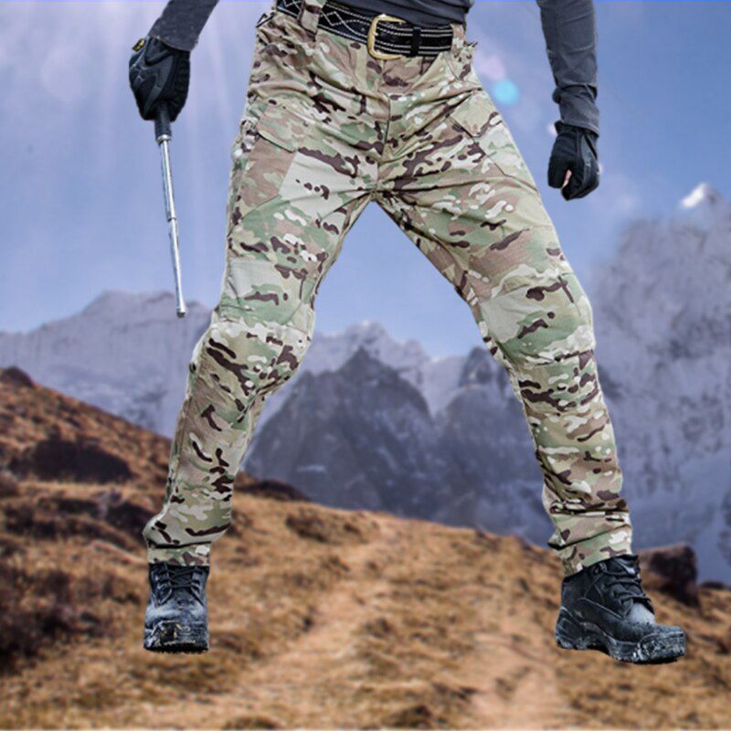 Men Casual Cargo Pants Outdoor Hiking Trekking  Tactical Sweatpants  Multicket Trousers Plus Size