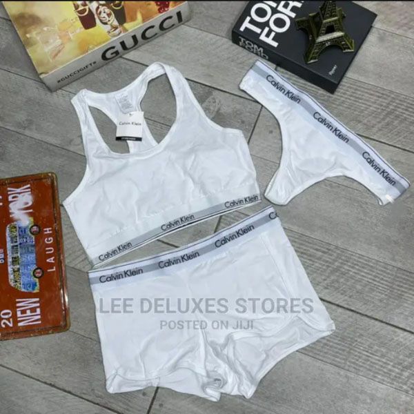 Women's Modern Cotton Thong, Short Panty and Tops 3 pcs Set