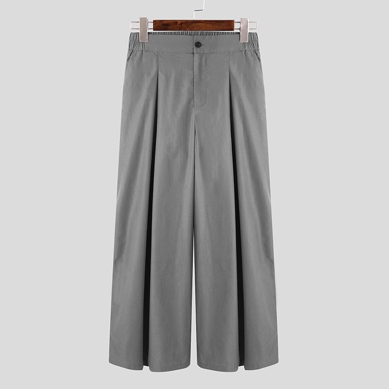 Men Wide Leg Pants Plain Joggers on Loose Leisure Trousers Men Streetwear Chic Casual Pantalones Hombre S-5XL INCERUN